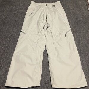🏂 Oakley Men’s Small Loose Fit Ski Snow Board Pants Waterproof Off White S